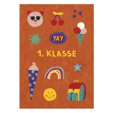 Ava & Yves Postcard SYMBOLS "1. Klasse"