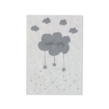 Ava & Yves Postcard HELLO BOY greyish blue