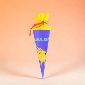 Ava & Yves SCHOOL CONE "Skater" Purple/Yellow (35 cm)