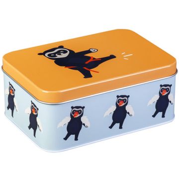 Blafre metal tin BO BEAR orange / light blue