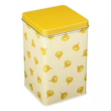 Blafre TIN STORAGE BOX Flowers Yellow
