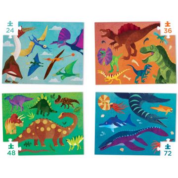Crocodile Creek 4 in 1 PUZZLE SET Dinosaurs (24+36+48+72 Pcs)