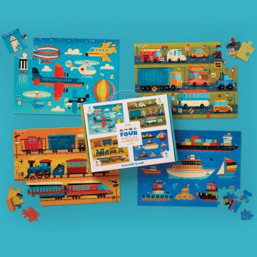 Crocodile Creek 4 in 1 PUZZLE SET Vehicles (24+36+48+72 Pcs)
