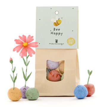 DieStadtgärtner 8 FLOWER SEED BOMBS in Bag "Bee Happy"