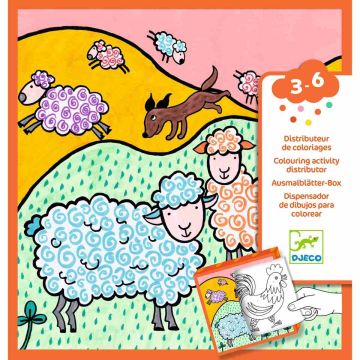 Djeco 3-6 Design BASTELSET 20 Ausmalbilder "Bauernhof" (3 Jahre+) 