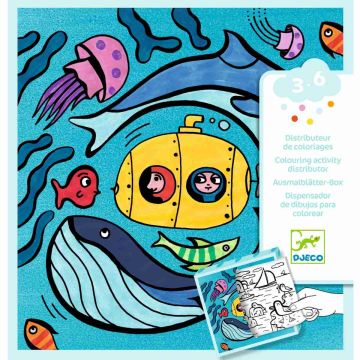 Djeco 3-6 Design BASTELSET 20 Ausmalbilder "Ozean" (3 Jahre+) 