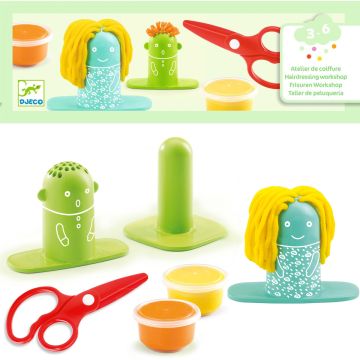 Djeco 3-6 Design BASTELSET mit Knete "Frisuren Workshop" (3 Jahre+) 