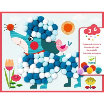 Djeco 3-6 Design Collage Pompoms DOGS