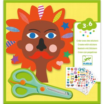 Djeco 3-6 Design BASTELSET mit Stickern "Frisuren" (3 Jahre+) 
