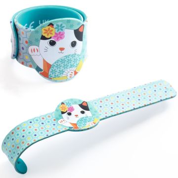Djeco SNAP BRACELET Cat turquoise