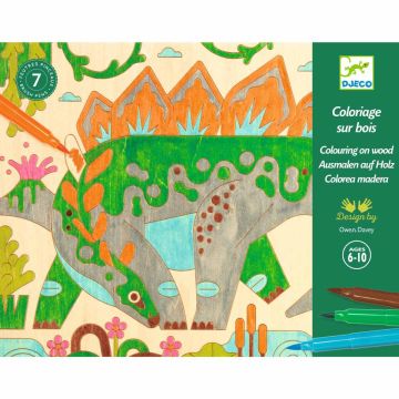 Djeco Ausmalen auf Holz DINO WELT