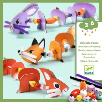 Djeco BASTELSET Tiere Fädeln (3-6 Jahre)
