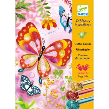 Djeco 4 GLITZERBILDER Schmetterling (6 Jahre+)