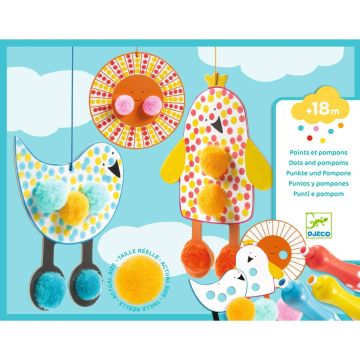 Djeco BASTELSET Punkte & Pompons "Im Himmel" (18 Monate+)