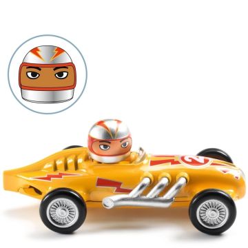 Djeco SPIELZEUGAUTO Crazy Motors RENNWAGEN "Super Speed" Gelber Flitzer