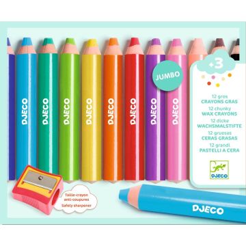 Djeco 12 WAX CRAYONS (3 years+)