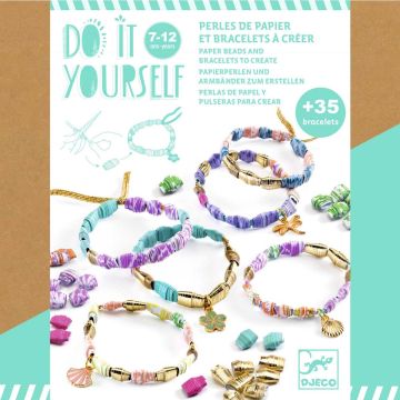 Djeco DIY BASTELSET Armbänder mit Papierperlen "Stylish & Gold" (7 Jahre+)