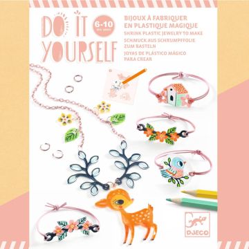 Djeco DIY BASTELSET SCHMUCK Schrumpfplastik "Rehkitz" (6 Jahre+)