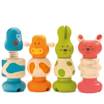 Djeco STECKSPIEL "Vis-animo" Holztiere (18 Monate+)