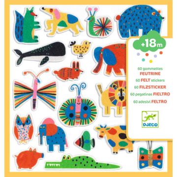 Djeco 60 FILZSTICKER Tiere (18M+)