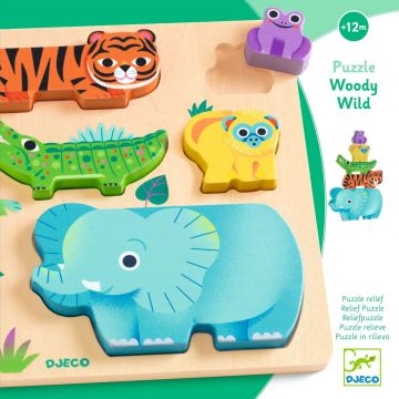 Djeco 2in1 HOLZPUZZLE "Woody Wild" Dschungeltiere (12M+)