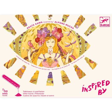 Djeco Bastelset INSPIRED BY 4 Glitzerbilder "Jahreszeiten" by ALFONS MUCHA (7 Jahre+)
