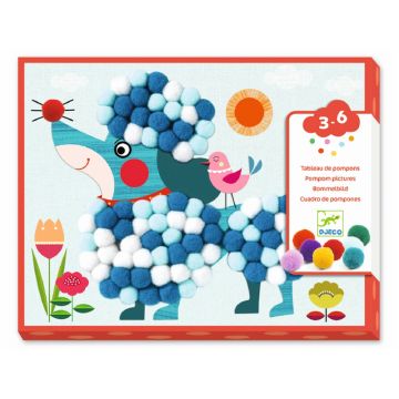 Djeco 3-6 Design Pompomkollage HUNDE