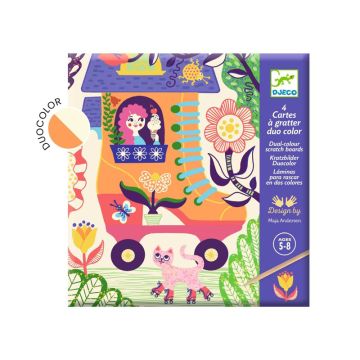 Djeco 4 Scratch Boards FUN HOUSES