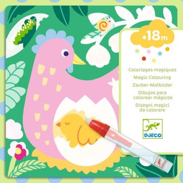 Djeco WASSER MALSET Zauber Malbilder Baby Gartentiere (18 M+)