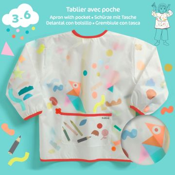 Djeco Wasserfester MALKITTEL mit Tasche (3-6 Jahre)