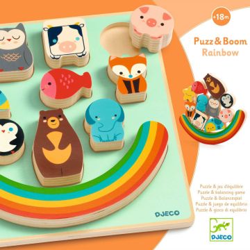 Djeco 2in1 PUZZLE & BALANCE GAME Puzz & Boom Rainbow (18 M+)