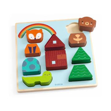 Djeco Relief Puzzle PUZZ & MATCH Rainbow