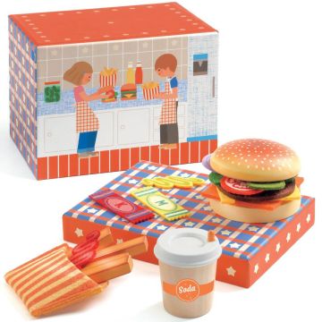 Djeco American-Style PLAY KITCHEN Set "P'ti"  (4 years+)