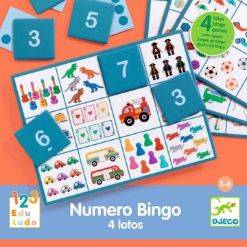 Djeco LERNSPIEL Bingo Zahlen 4 Spiele (3-6 Jahre)