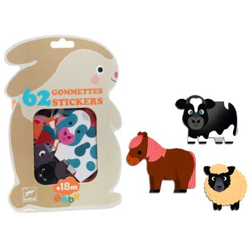 Djeco 62 Stickers FARM ANIMALS (18+M)