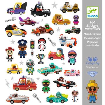 Djeco 160 GLITTER STICKERS Crazy Motors