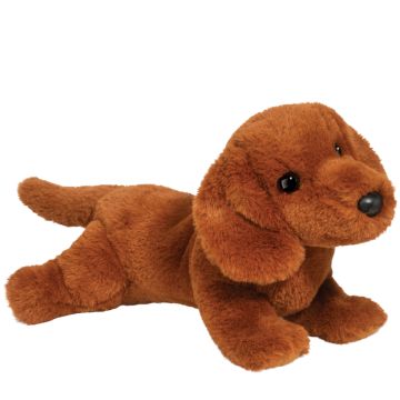 Douglas Toys SOFT TOY Dog Dachshund Delanie Red Soft Lying (30 cm)