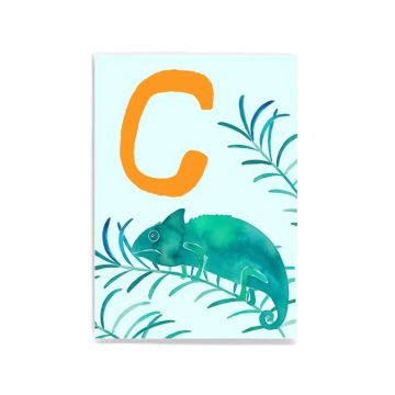 Frau Ottilie ABC Karte C wie CHAMÄLEON