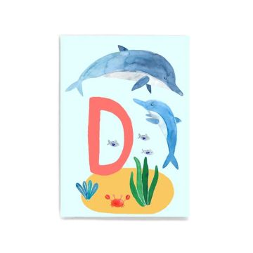 Frau Ottilie ABC Karte D wie DELFIN