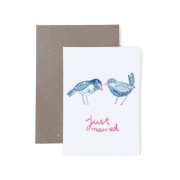 Frau Ottilie Greeting card for wedding JUST MARRIED Birds