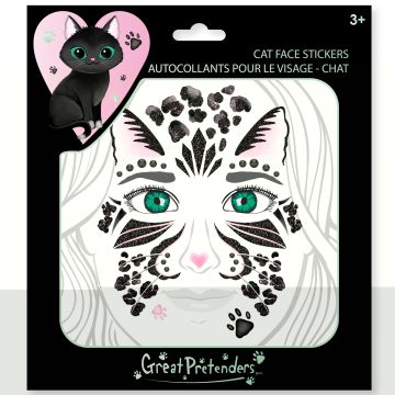 Great Pretenders FACE STICKER Set Black Cat