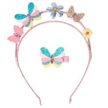 Great Pretenders HEAD BAND & HAIR CLIP Butterfly Set