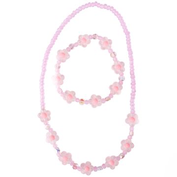 Great Pretenders Kinderschmuck HALSKETTE & ARMBAND Blumen rosa
