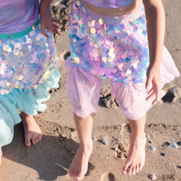 Great Pretenders MEERJUNGFRAU ROCK mit Haarclip "Bling Bling rosa" (4-6 Jahre)