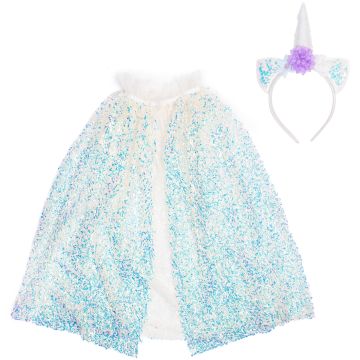 Great Pretenders Costume Accessories UNICORN CAPE with Headband Glitter (4-6 years)