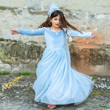 Great Pretenders Kostüm PRINZESSIN KLEID aus Samt "Sisters Forever" Blau (5-6 Jahre)