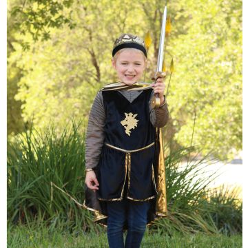 Great Pretenders RITTER KOSTÜM mit Umhang & Krone Gold (5-6 Jahre)