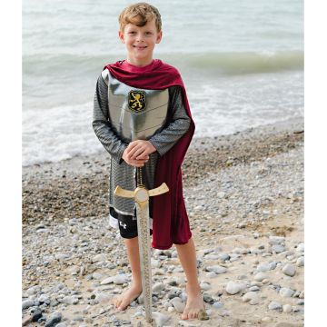 Great Pretenders KNIGHT COSTUME with Cape Silver (7-8 years)