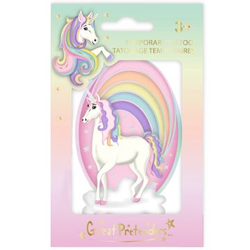 Great Pretenders Großes TATTOO Einhorn & Regenbogen 