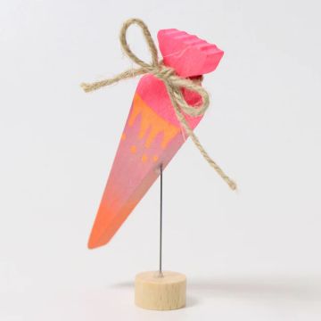 GRIMM'S Birthday Ring Figurine SCHOOL CONE Neon Pink